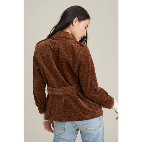 Anthropologie Avec Les Filles Leopard Corduroy Shirt Jacket - Picture 2 of 12